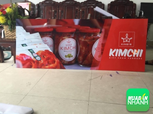 In PP khổ lớn gia công cán format làm phông nền trang trí cửa hàng cho nhãn hàng King's Kimchi