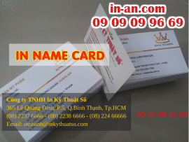 In name card lấy trong ngày, in nhanh với công nghệ in phun, giá in rẻ nhất tại Tp.HCM